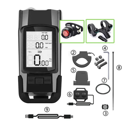 Contador e Lâmpada de bicicleta USB - Image 2